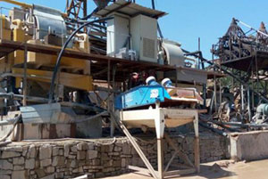 Sand washing site in sand and gravel plant